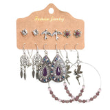 6-piece set snake owl ocean earrings