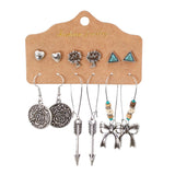 6-piece set snake owl ocean earrings