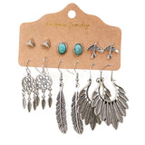 6-piece set snake owl ocean earrings
