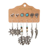 6-piece set snake owl ocean earrings