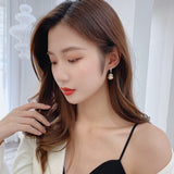 Simple zircon vintage pearl earrings