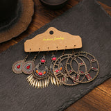 Three-piece set of teardrop-shaped dripping oil earrings