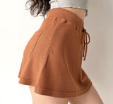 themeisles - Waffle Drawstring Skirt