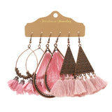 Bohemian tassel flower earrings