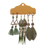 Bohemian tassel flower earrings