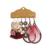 Bohemian tassel flower earrings