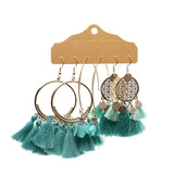 Bohemian tassel flower earrings
