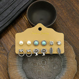 Silver Heart Leaf Turquoise Earrings