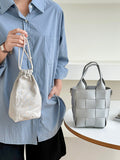 Momentlover Woven Solid Color Handbags Crossbody Bags