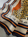 Momentlover Vintage Ramie Cotton Leopard Printed Scarf