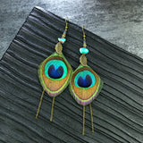 Owl feather earrings