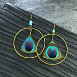 Owl feather earrings