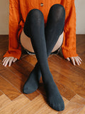 momentlover Casual Skinny Leg Solid Color Stockings Accessories