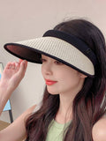 Momentlover Simple Sun Protection Straw Sun Hat