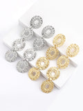 Momentlover Solid Color Hollow Geometric Drop Earrings