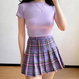 themeisles - Eva Plaid Tennis Skirt // Purple