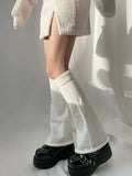 momentlover Leisure Fashion Knitting Solid Color Flared Leg Warmers Accessories