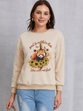 Momentlover Graphic Round Neck Long Sleeve Sweatshirt
