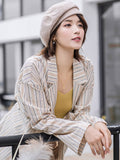 Momentlover Personality Striped&Plaid Beret Hat