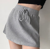 themeisles - Waffle Drawstring Skirt
