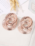 Momentlover Solid Color Hollow Geometric Drop Earrings