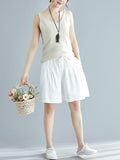 Momentlover Loose Solid Wide Leg Pants