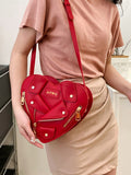 Momentlover Zipper Split-Joint Heart Shape Handbags Crossbody Bags Bags