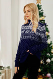 Momentlover Christmas Snowflake Fair Isle Turtleneck Sweater