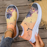 themeisles - Light Yellow Casual Sportswear Daily Patchwork Printing Rhinestone Round Comfortable Out Door Shoes
