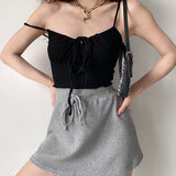 themeisles - Waffle Drawstring Skirt