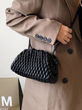 Momentlover Solid Color Pleated Handbags Crossbody Bags Bags