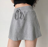 themeisles - Waffle Drawstring Skirt
