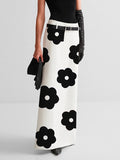 momentlover Floral Printed Split-Back Skirts Bottoms