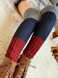 momentlover Casual Contrast Color Leg Warmers Accessories