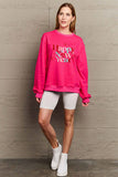 Momentlover Simply Love Full Size HAPPY NEW YEAR Round Neck Sweatshirt