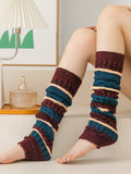 momentlover Casual Keep Warm Contrast Color Leg Warmers Accessories