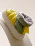 Momentlover Casual Non-Slip Keep Warm Water Velvet Proof Contrast Color Booties