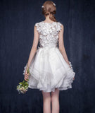lemongor Pink Lace and Chiffon Short Layered Party Dresses, Sweet Formal Dresses, Homecoming Dresses