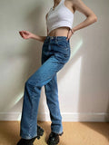 themeisles - Key And Lock Straight Jeans