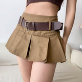 themeisles - Y2K Corduroy Pleated Mini Skirt