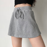 themeisles - Waffle Drawstring Skirt