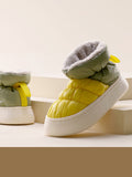 Momentlover Casual Non-Slip Keep Warm Water Velvet Proof Contrast Color Booties