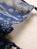 Momentlover Printed Blue-And-White Sun-protection Tasseled Shawl&Scarf