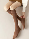 momentlover Casual Breathable Solid Color Mid-Calf Socks