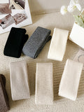 momentlover Casual Wool Solid Color Over The Knee Stockings Accessories