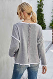 Momentlover Round Neck Dropped Shoulder Sweater