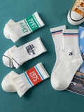 momentlover Simple Letter Sports Cotton Socks