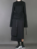 Momentlover Plain Multi-Layer Cropped Skirt
