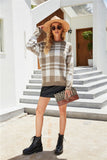 Momentlover Plaid Dropped Shoulder Sweater