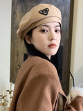 Momentlover 3 Colors Vintage Solid Color Woolen Beret Hat